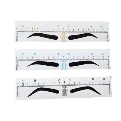 D Private Label Eyebrow Stencil Stickers Brow Measuring Shaping Tool Disposable Microblading Eyebrow Ruler Sticker Pmu Supplies